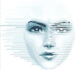 人工智能人脸识别矢量图标