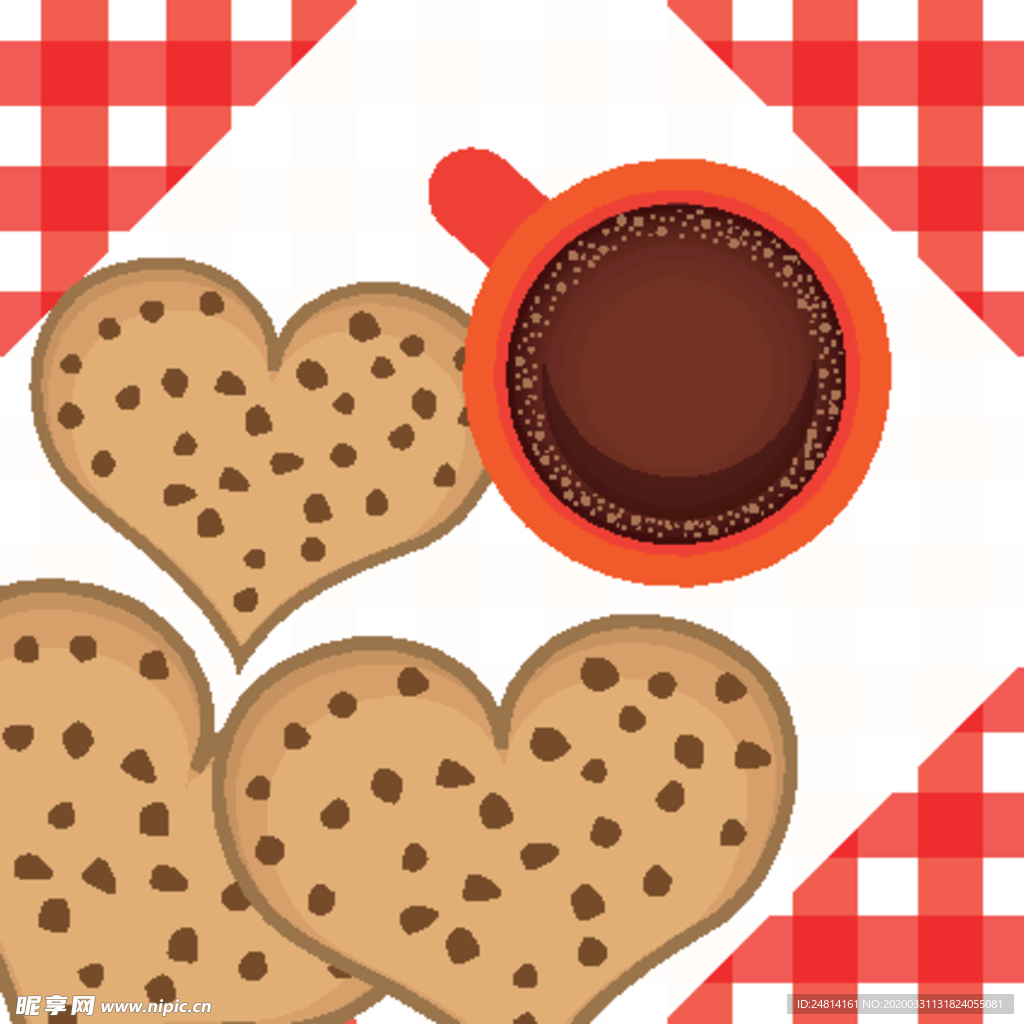 心形饼干咖啡下午茶卡通桌子桌面