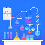 矢量卡通科学实验