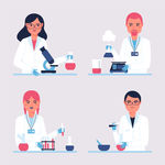 矢量卡通科学实验人物