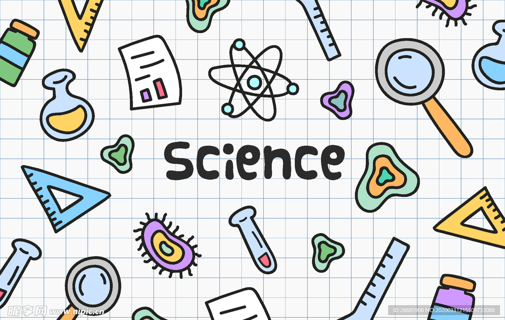 矢量卡通科学实验