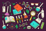 矢量卡通科学实验