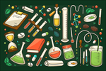 矢量卡通科学实验