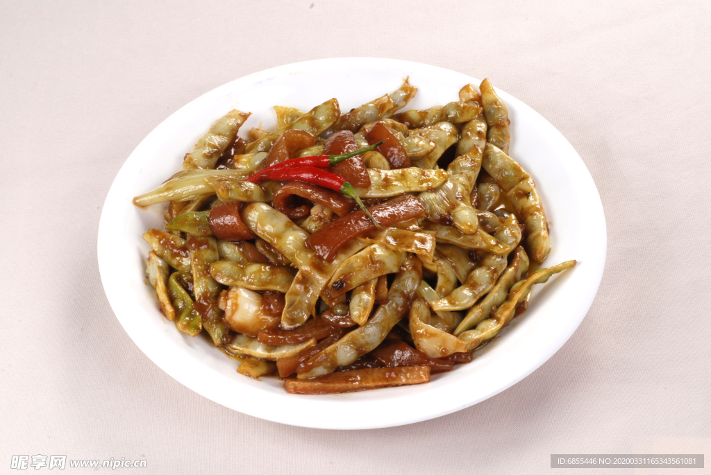 豆角炒肉皮
