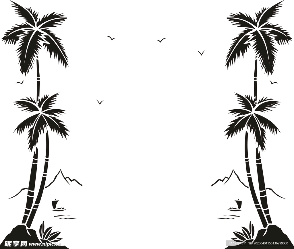 手绘椰子树图片素材免费下载 - 觅知网