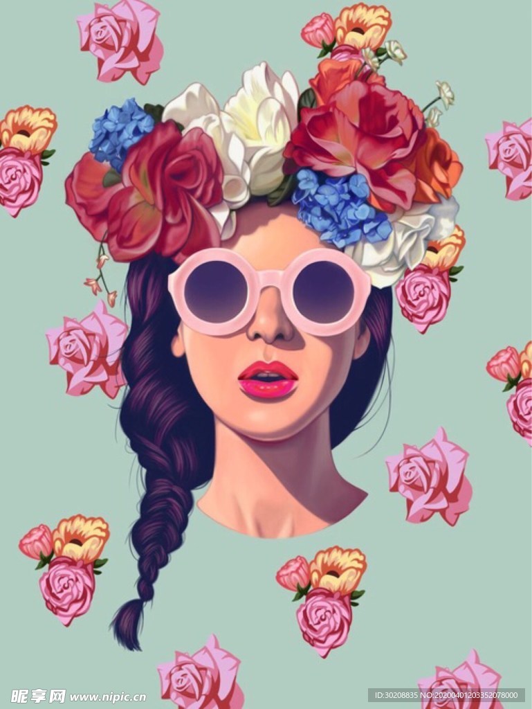 美女 插图 手机壳 烫画