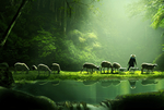 绿色背景