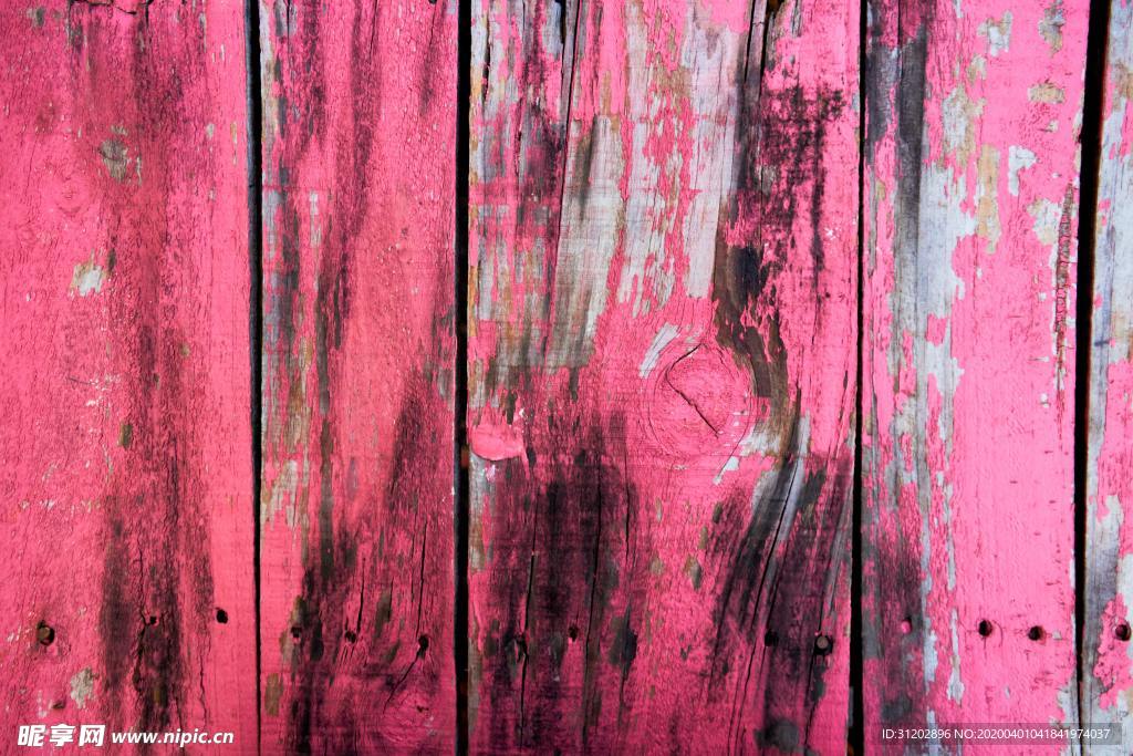粉红色木板木纹底纹背景素材图
