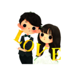 卡通新郎新娘