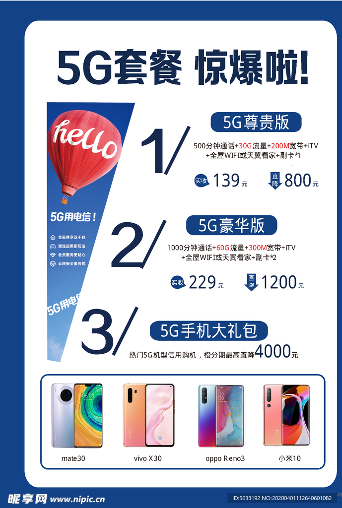 电信5G套餐