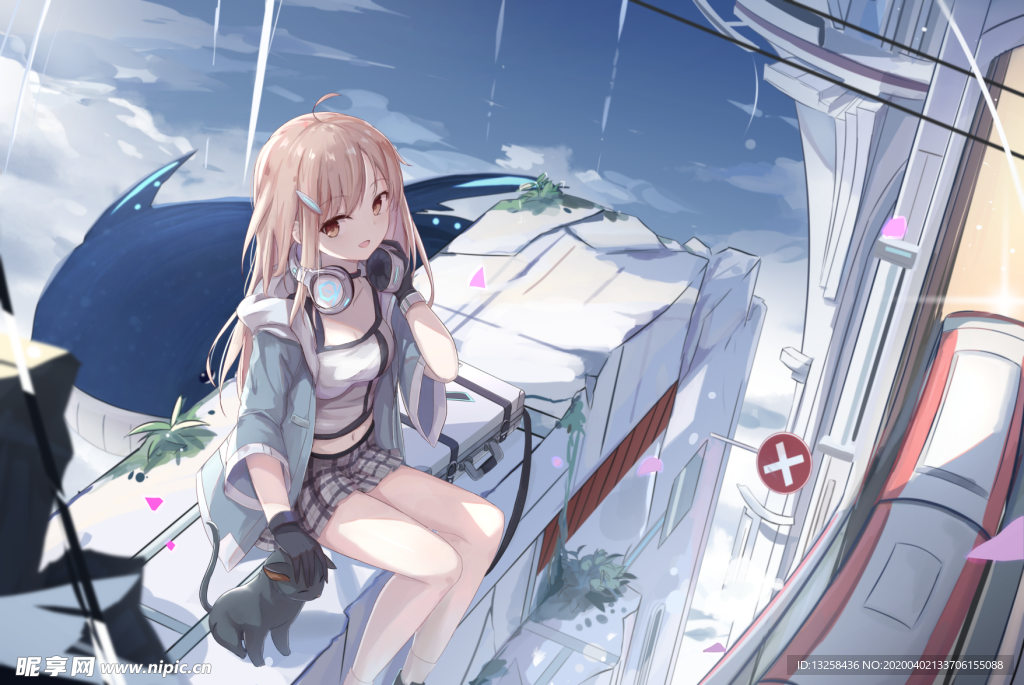 彩色动漫人物插画背景