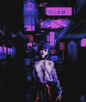 彩色动漫人物插画背景
