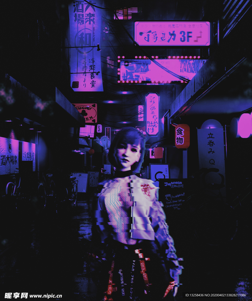 彩色动漫人物插画背景