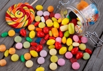 彩色糖果食物美食背景