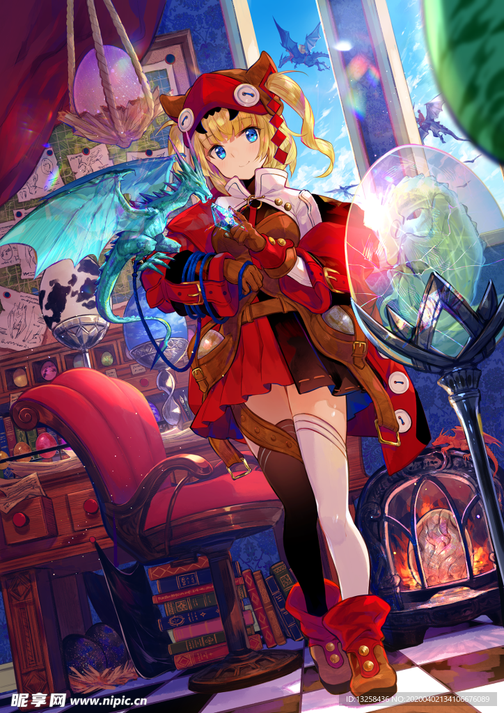 彩色动漫人物插画背景