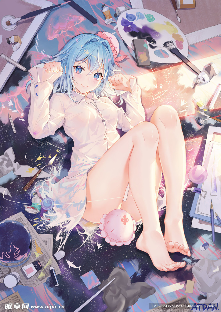 彩色动漫人物插画背景
