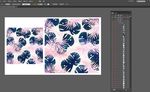 唯美流行热带雨林花卉枝叶矢量图