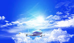 飞机穿越云层背景