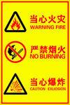 当心火灾安全警告