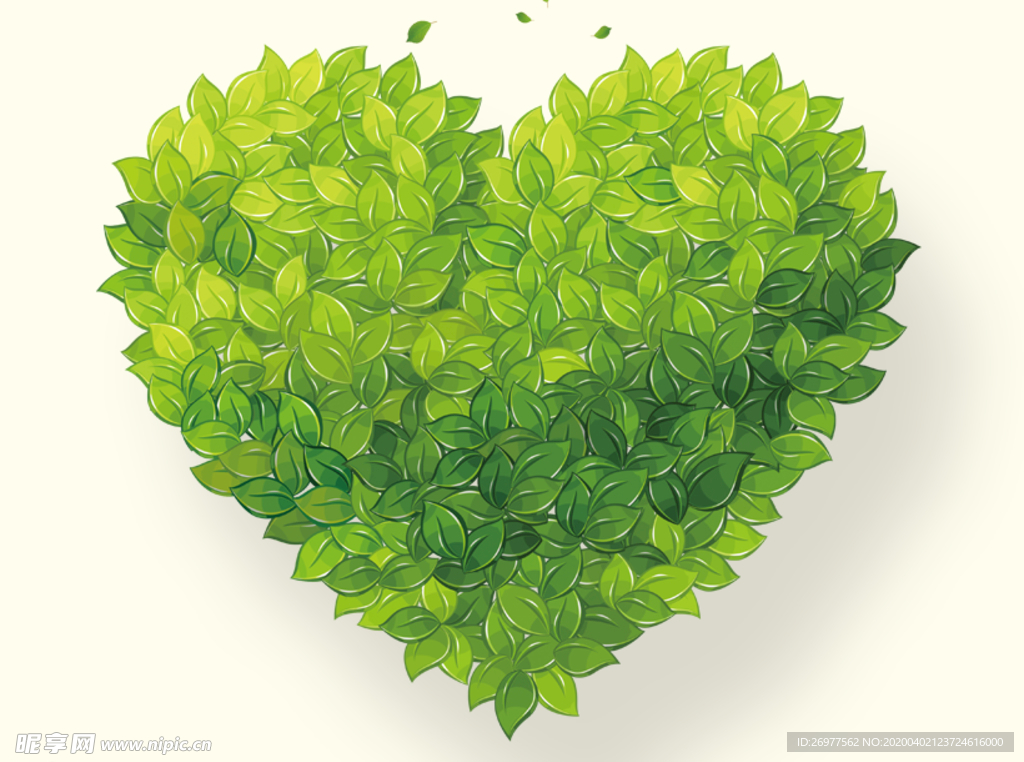 春天清新树叶心