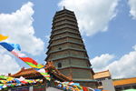 五台山西台下的寺院佛塔
