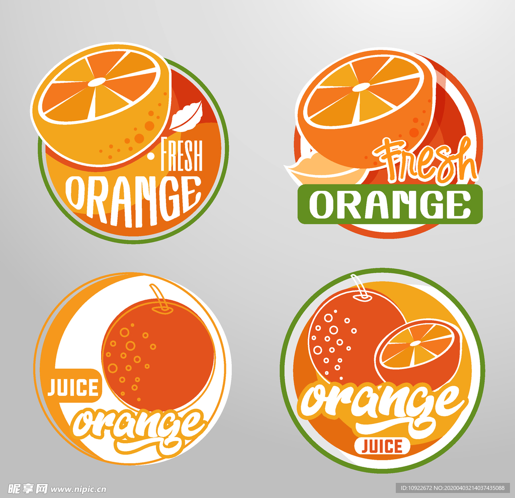 4款创意 橙汁标签