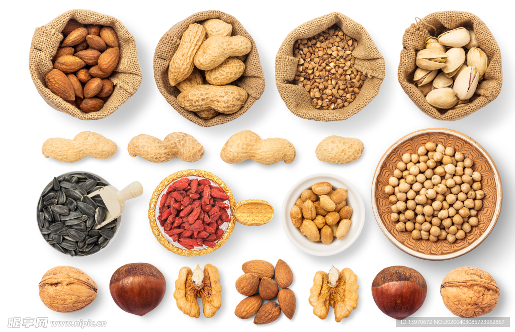 坚果花生杏仁开心果元素