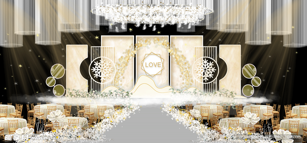 香槟色婚礼背景设计背景