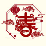 新年装饰图案元素红色