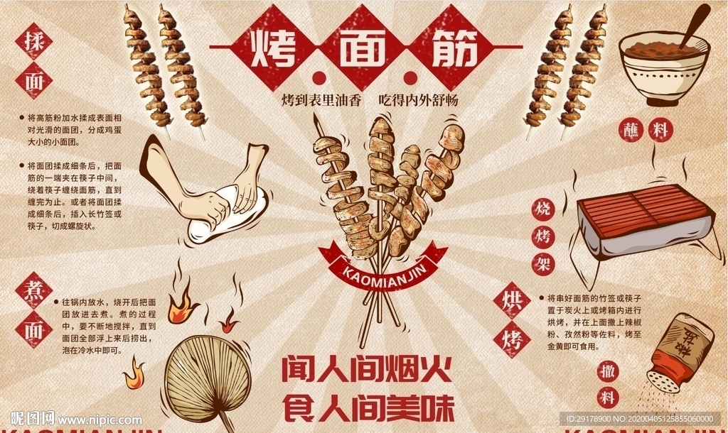 烤面筋背景墙PSD模板下载