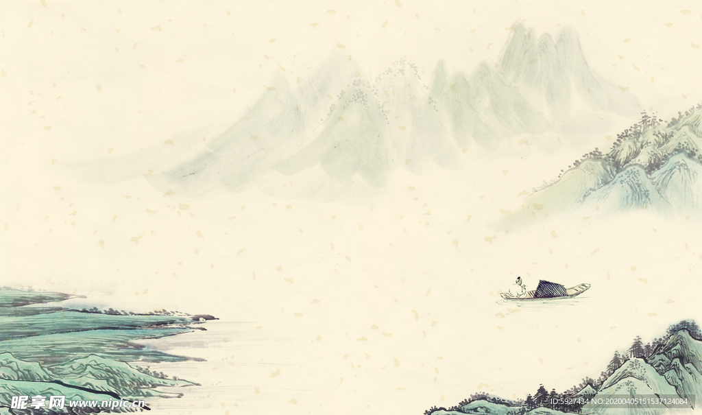 水墨山