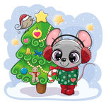 卡通圣诞树 和老鼠