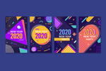 4款彩色 2020年卡片