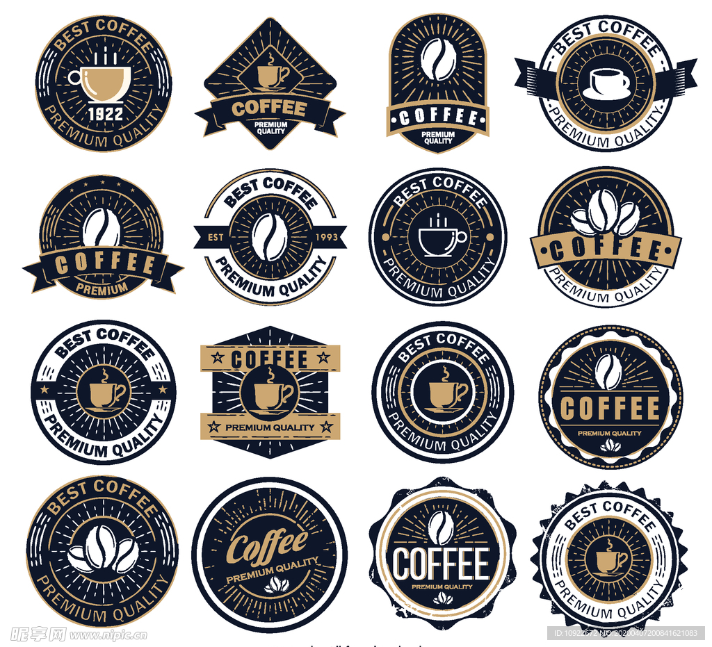16款复古 咖啡标志