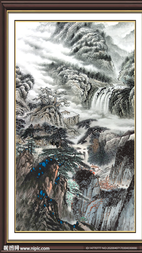 竖幅山水画