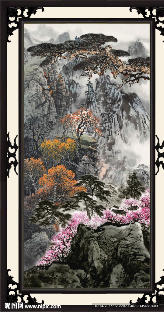 竖幅山水画