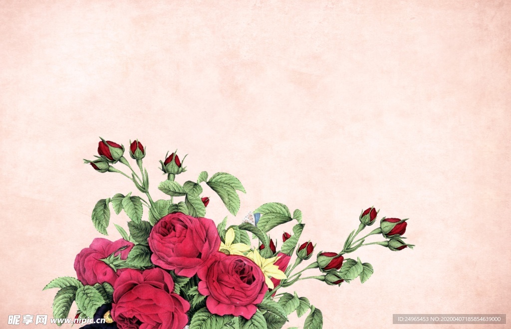 花环花朵背景图