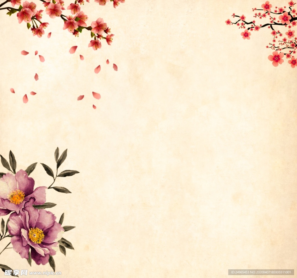 花环花朵背景图