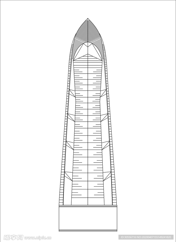 深圳盐田标志建筑愿望塔线描