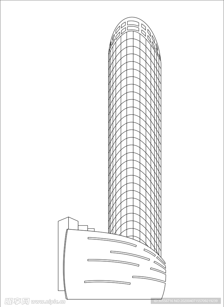 深圳盐田标志建筑线描