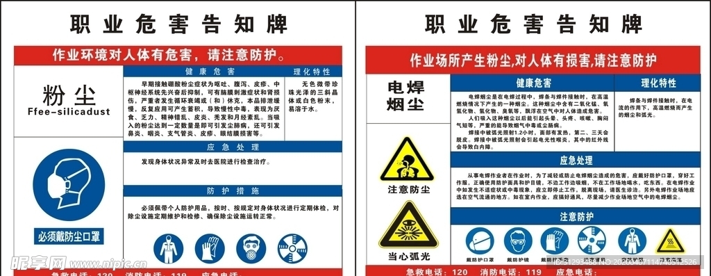 粉尘 噪音危险告知牌