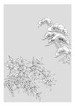 线描松树