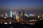 重庆夜景俯瞰城市