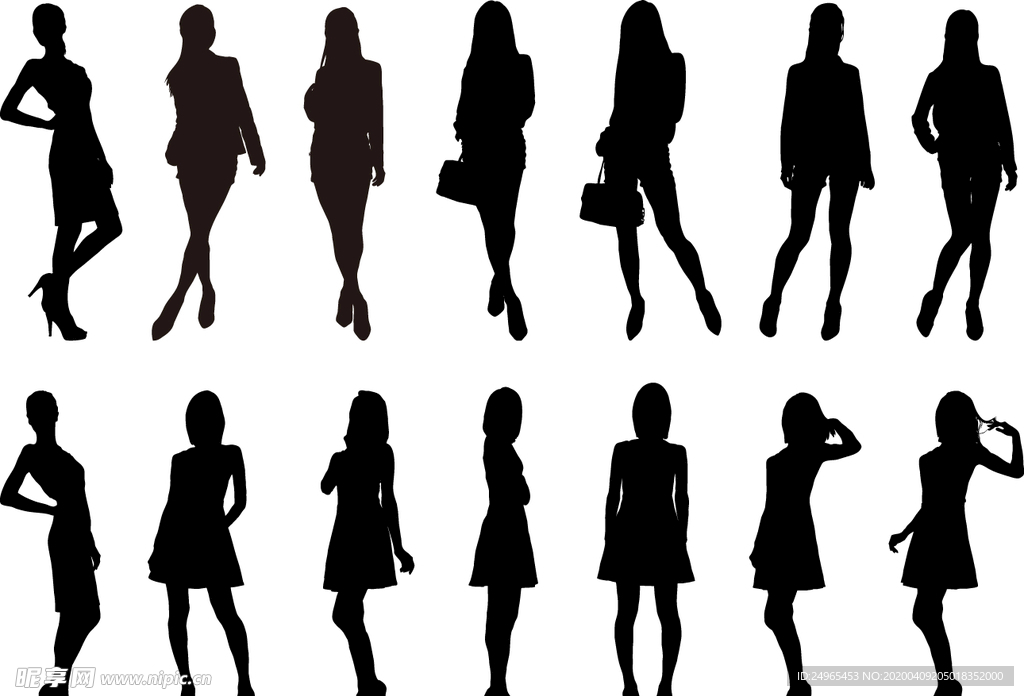 女人人物矢量剪影