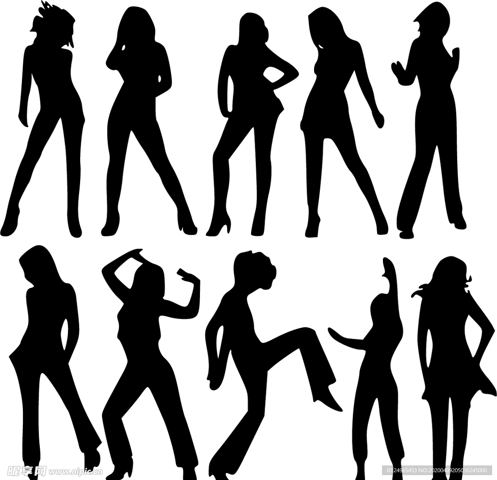 矢量女性剪影