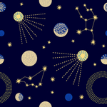 几何星空无缝拼接印花图案