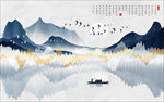 唯美意境山水背景
