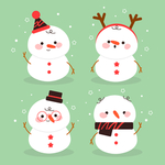 4款可爱 圣诞节雪人