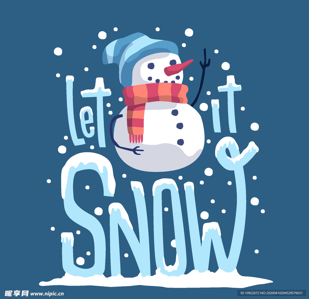 可爱雪人 艺术字