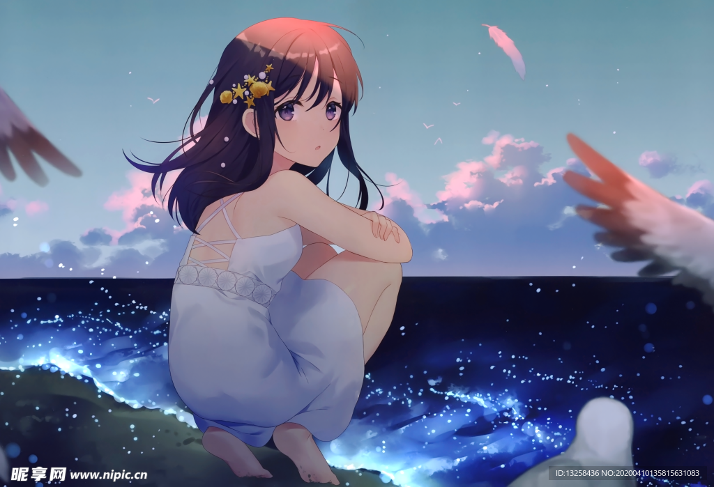彩色动漫人物插画背景